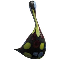 Rare Ermanno Toso Bird Form Nerox Vase