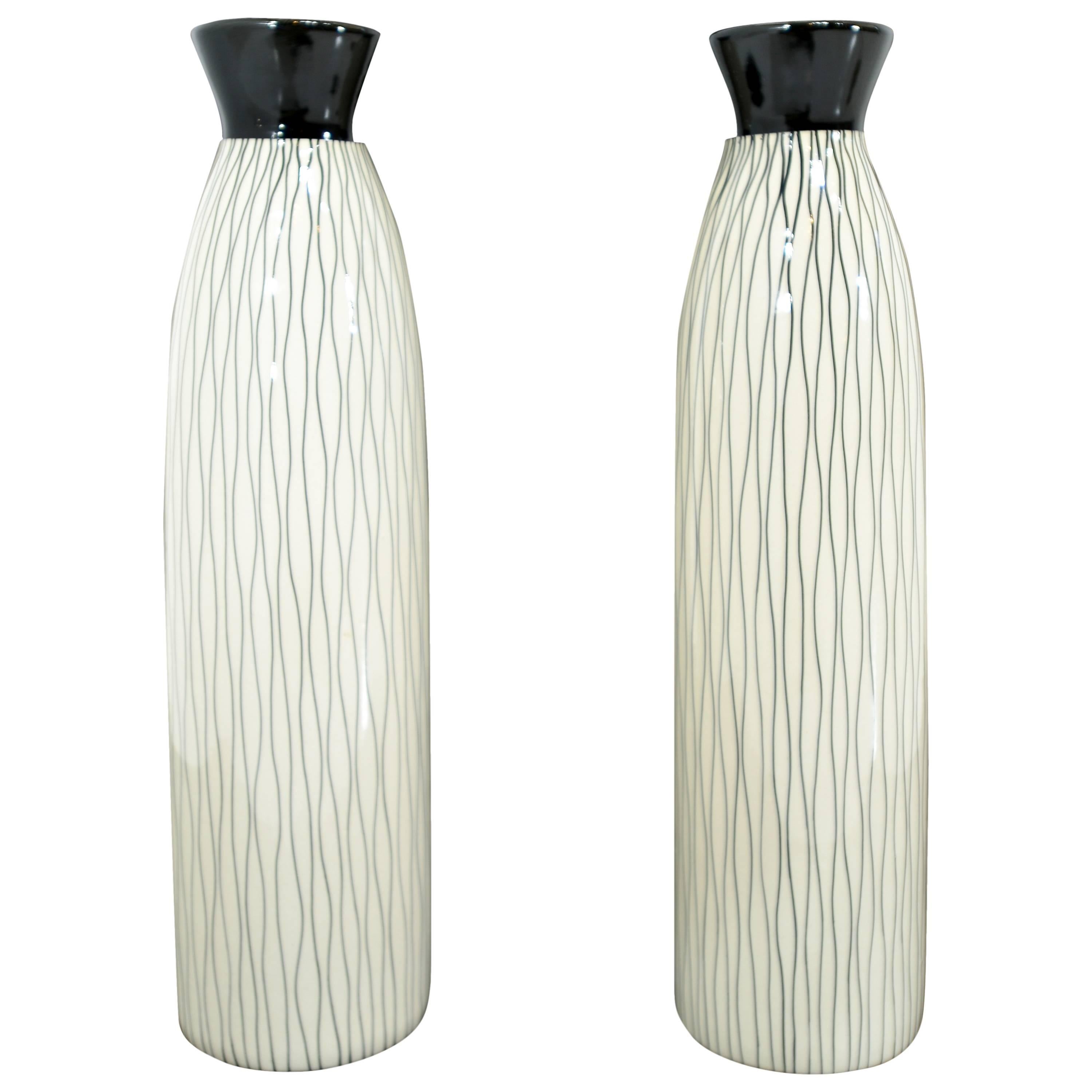 Pair of German Ceramic Vases For Sale