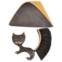 Vintage Walter Bosse Cat Crumbs Table Cleaning Set for Hertha Baller, Austria, 1950s