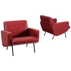 Pair of Easy Chairs by Joseph-André Motte, France, 1950s