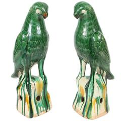 Pair of Vintage Ceramic Parrots