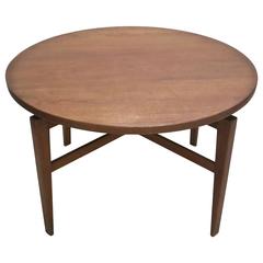 Rotating Table by Jens Risom circa 1950, Original Manufacturers Label USA