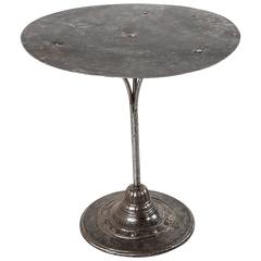 19th Century Hand-Forged Round Iron Bistro Table from France