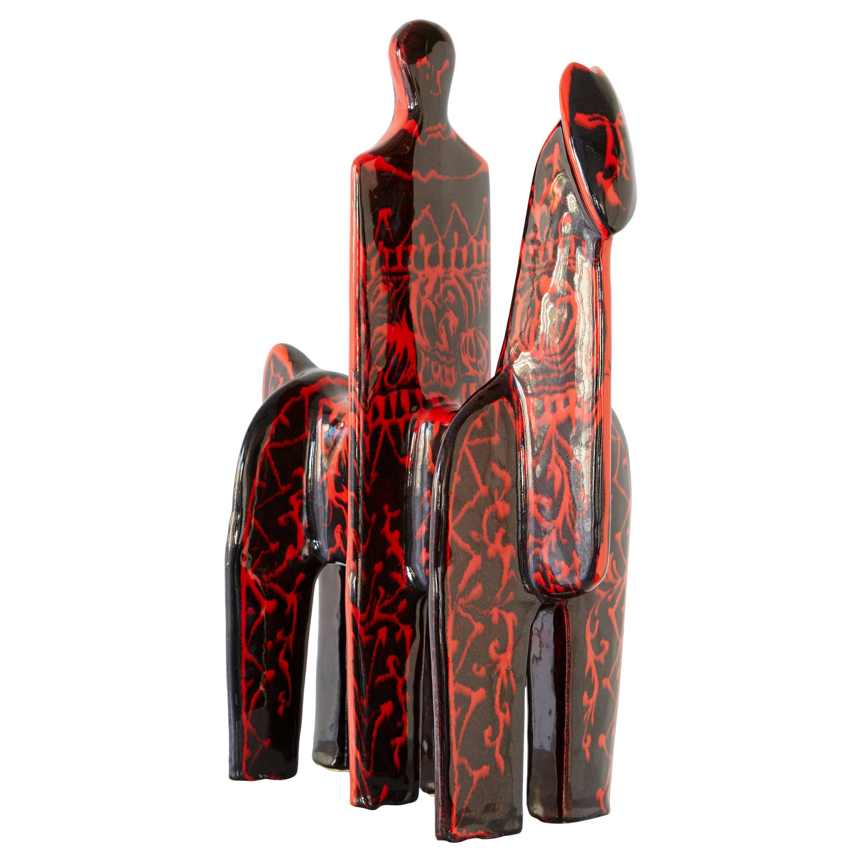 Alvino Bagni Glazed Ceramic Sculpture for Raymor