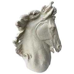 Plaster Horse Head Sculpture