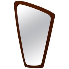 Eccentric Shaped Danish Teak Mirror 1