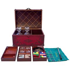 "Leather Travel Games Case" for Cigars, Drinks and Games by Baccarat