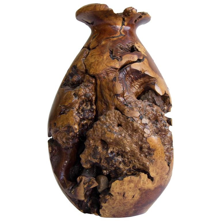 Large Turned Burl Wood Vase at 1stDibs burl vase, large wood vase
