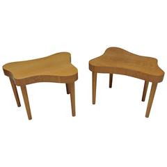 Rare Pair of Cerused Tables in the Style of Paul Laszlo, Californian Studio