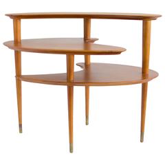Biomorphic Three-Tier Table by John Keal for Brown Saltman
