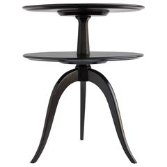 Ebonized Oak Two-Tiered Side Table by Paul Frankl for Brown Saltman