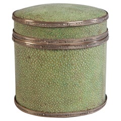 Art Deco Shagreen Covered Box with Silver Mounts by J.P. Cooper