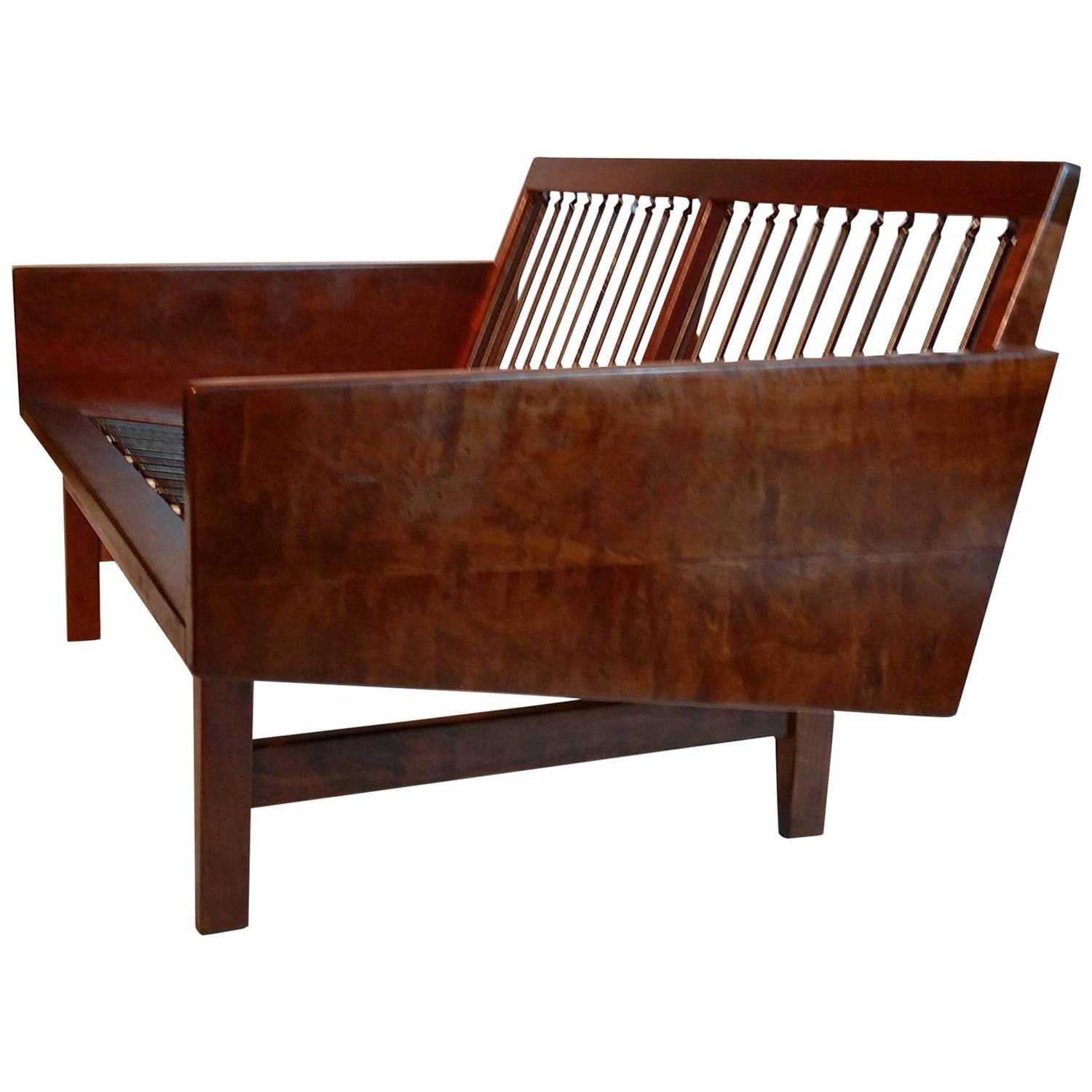 Arden Riddle Handcrafted Black Walnut Settee, 1971 at 1stdibs