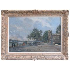 Oil on Canvas Thames Embankment 1948; Donald Chisholm Towner