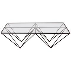 Paolo Piva Wrought Iron 
Glass Alanda Coffee Table B&B Italia, circa Early 1980