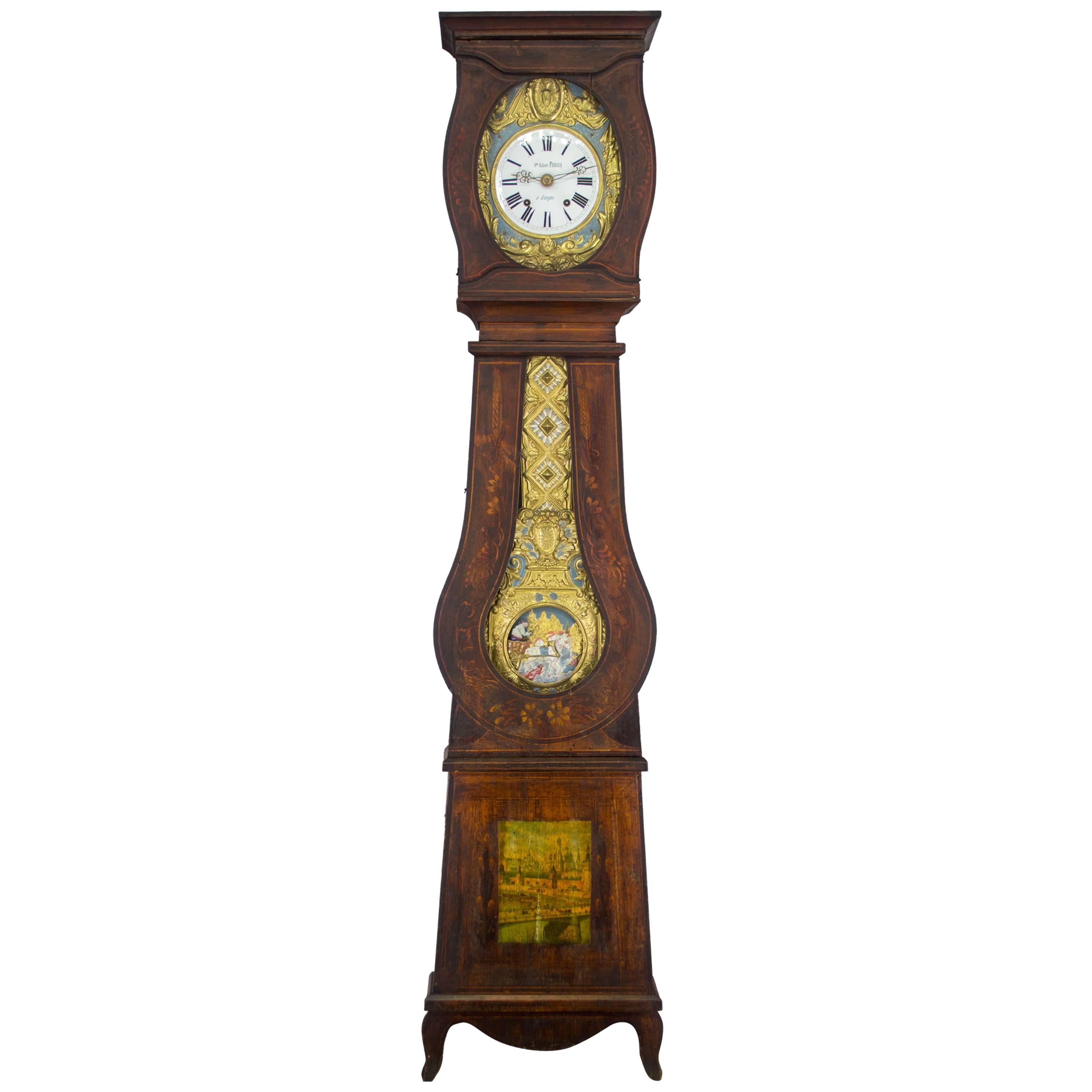 19th Century French Country Comtoise with Automated Pendulum