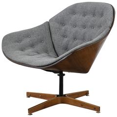 Vintage Mid-Century Swivel Lounge Chair by George Mulhauser