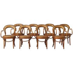 Vintage Shelby Williams, Set of Eight Bistro Chairs