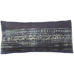 Vintage Indigo Batik Hand-Blocked Lumbar Pillow