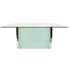 Pace Collection Dining Table with Frosted Glass Base 