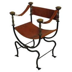 Iron and Brass Campaign Chair