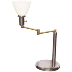 Desk Lamp with White Glass Shade 