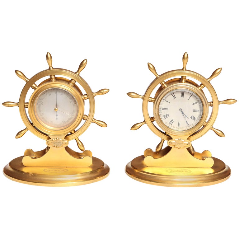 Trussel of Brighton Clock and Barometer For Sale