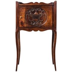 Antique French Hand-Carved Walnut Nighstand with Slim Cabriole Legs 3