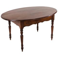 Louis Philippe Period Oval Walnut Dining or Breakfast Table