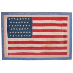Monumental 46 Star Framed American Flag from 1909