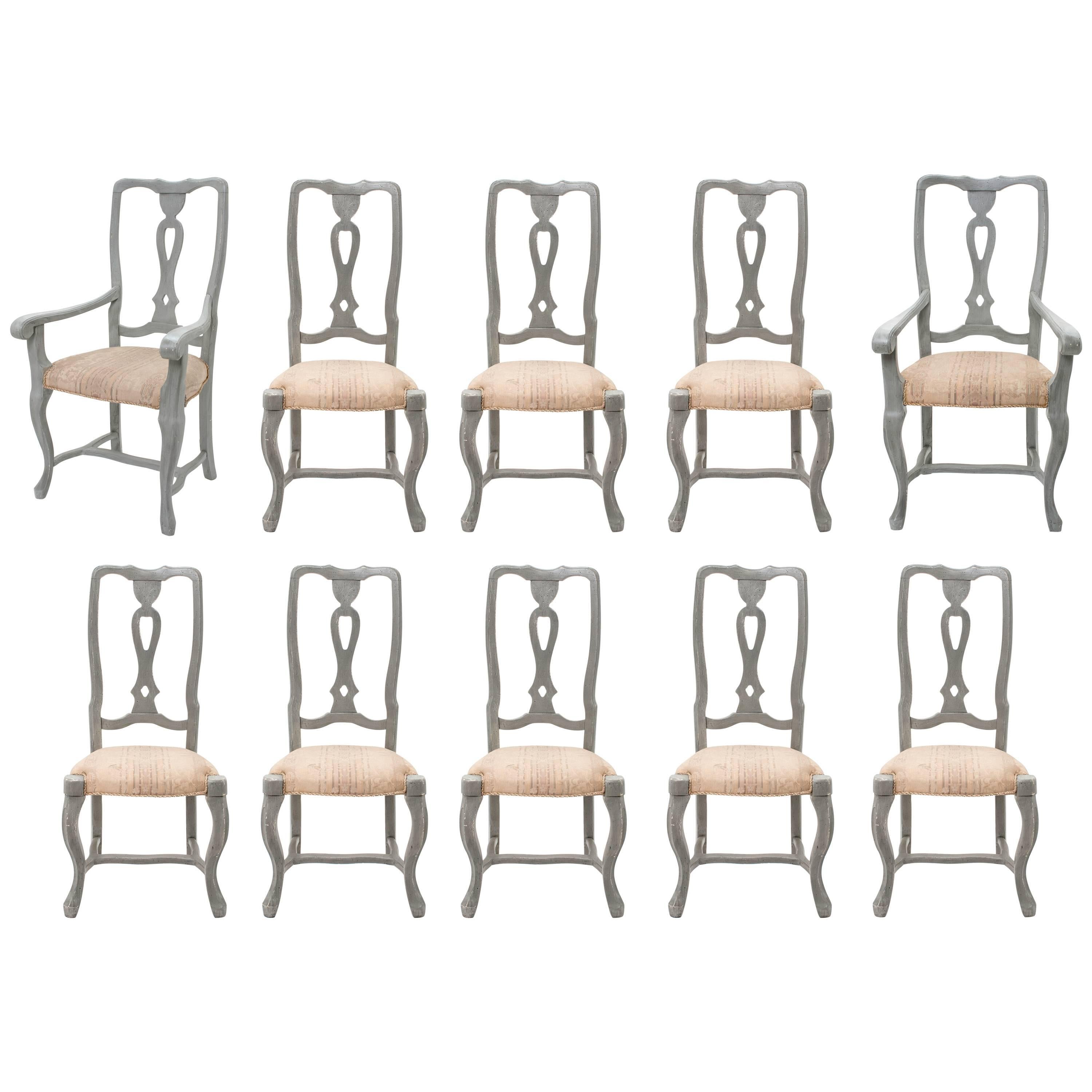  Dining Room Chairs, Set of Ten For Sale