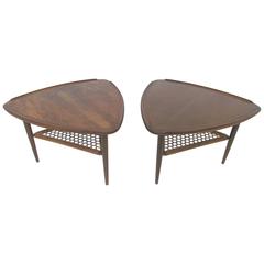 Pair of Danish Tripod Side Tables by Poul Jensen for CFC Silkeborg