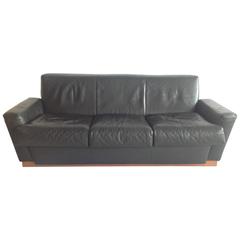Antique Leather Frank Lloyd Wright Imperial Hotel Tokyo Sofa Cassina, 1996