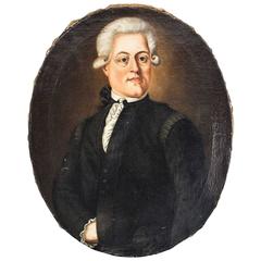 Portrait Swedish Oval Baroque 18th Century Sweden