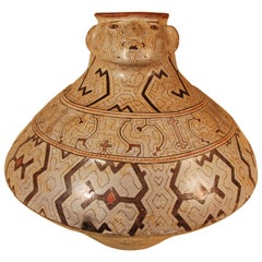 Vintage Mid-20th Century Large Tribal Ceramic Unique Pot Shipibo Culture Peru