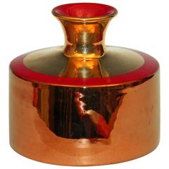 Bitossi for Raymor Large Copper Luster and Red Italian Pottery Vase
