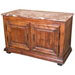 18th Century Louis XIV Style Buffet de Chasse with Rouge Marble Top