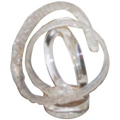 Vintage Hollywood Regency Freeform Lucite Sculpture Signed Van Teal Circular 8