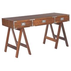 Rosewood Campaign Desk on Saw Horse Legs