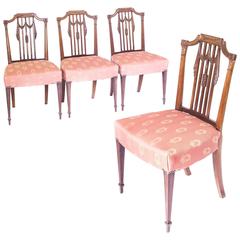 Antique Gillows, George III Set of Four Mahogany Chairs, circa 1790s