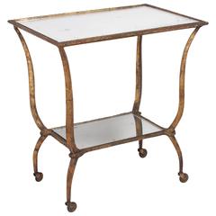 Gilt Bronze Mirrored Cart Attributed to Ramsay, French 1940s