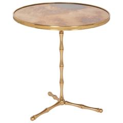 Dore Bronze Mirror Top Table by Bagues, French c. 1950