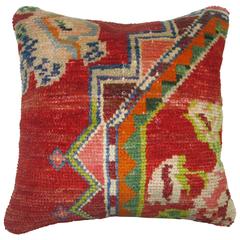 Colorful Oushak Rug Pillow