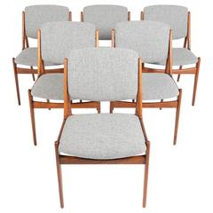 Set of Six Arne Vodder Ella Dining Chairs in Oak 