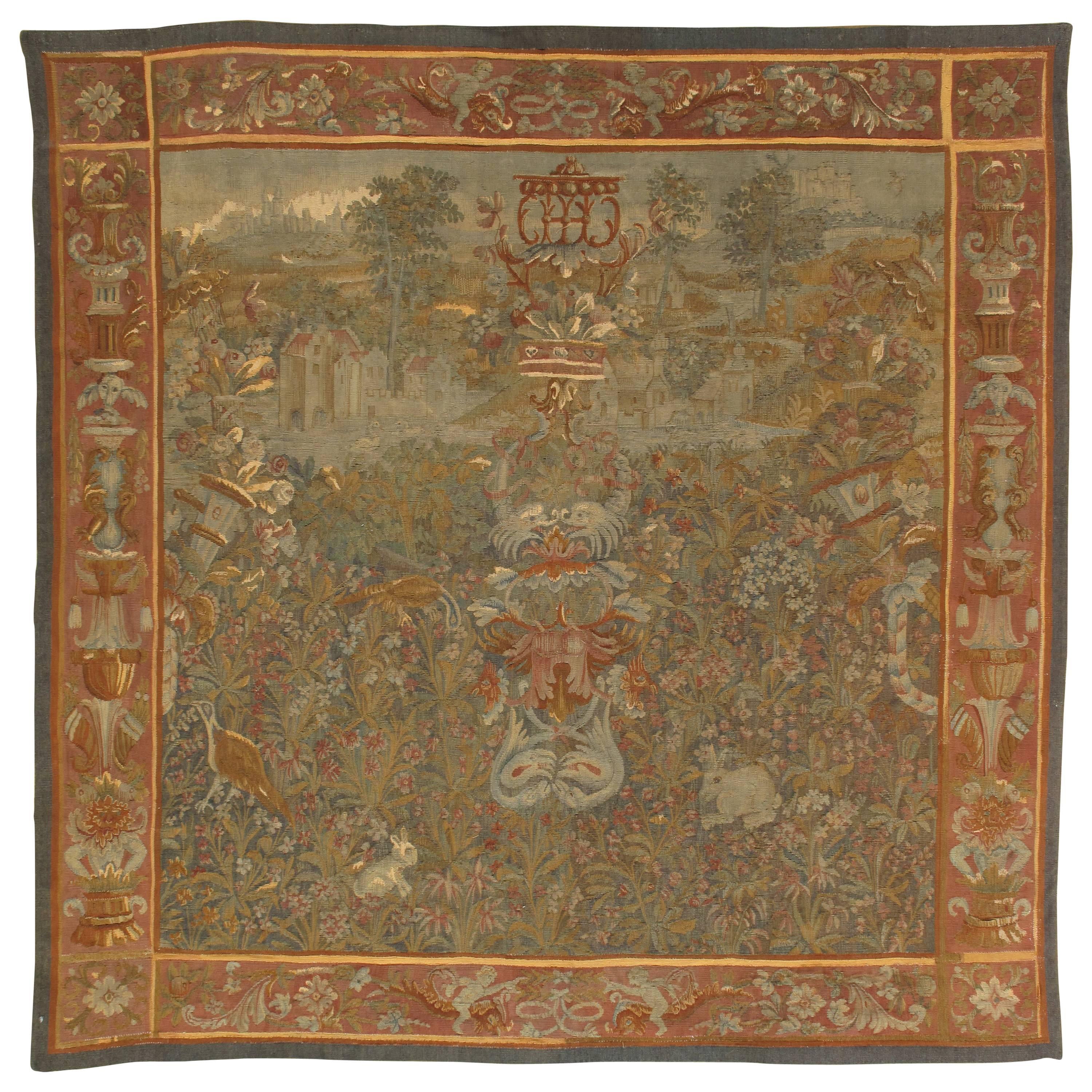 19th Century Aubusson Tapestry, French Wall Hanging, Fine, Silk and Wool