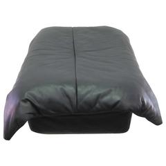 Black Leather Ottoman by Ligne Roset 6