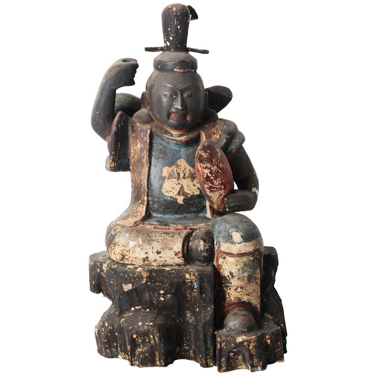 Rare Antique Japanese Statue of Ebisu at 1stDibs
