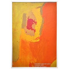 Vintage Mid-20th Century Framed Advertisement Board from Switzerland