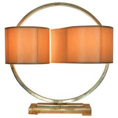 Vintage Modernist Table Lamp with Continuous Shade
