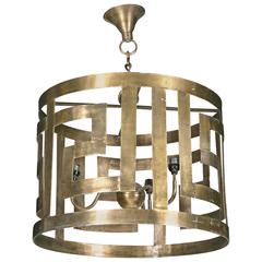 Very Large Wrought Iron with Bronze Finish Chandelier with Three Light Sockets